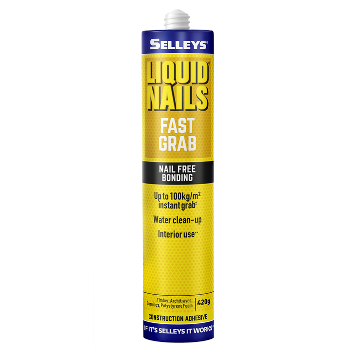 Selleys 420g Construction Adhesive Liquid Nails Fast Grab - 20 Pack