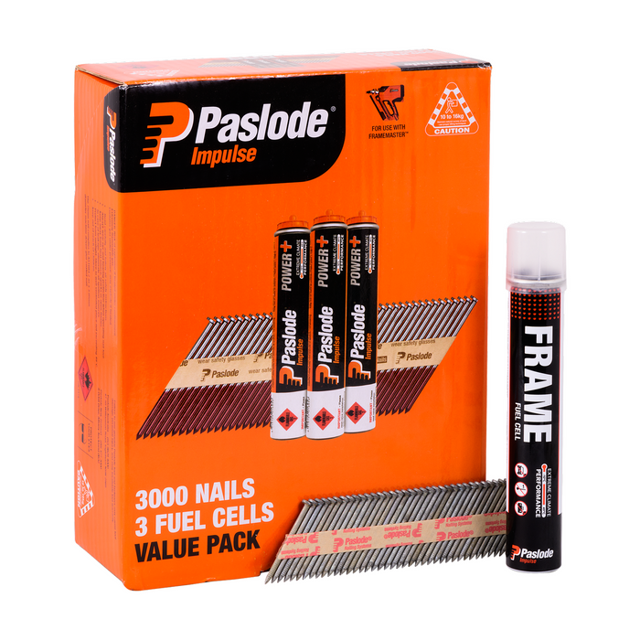 Paslode 90 x 3.15mm 34° Hot Dipped Galvanised D Head Impulse Nail - 3000