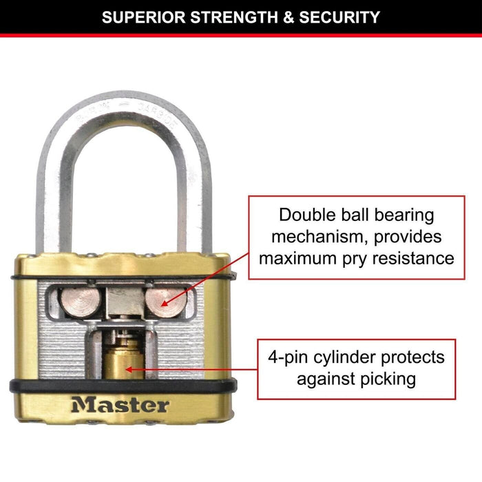 Master Lock 50mm Excell Laminated Padlock - 4 Pack