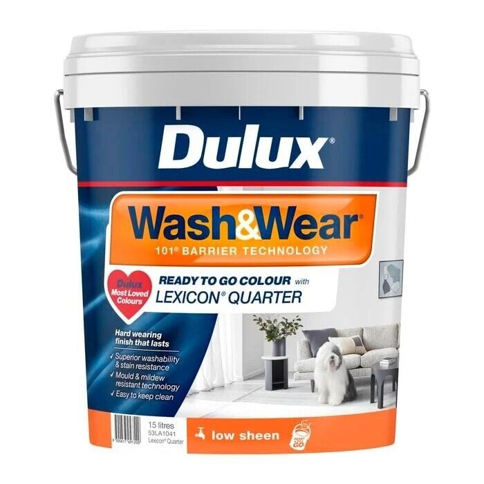 Dulux 15l Vivid White Low Sheen Wash&Wear Interior Paint
