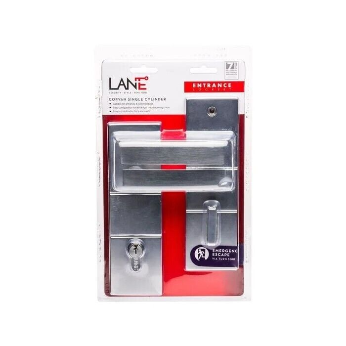 Lane Brushed Satin Chrome Indigo Single Cylinder Entrance Lockset