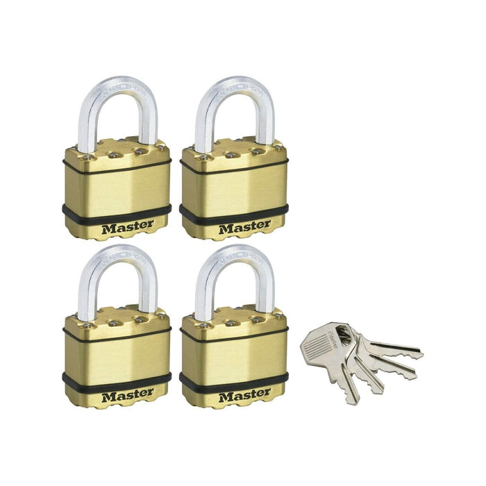 Master Lock 50mm Excell Laminated Padlock - 4 Pack