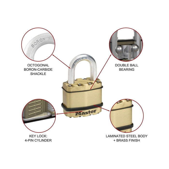 Master Lock 50mm Excell Laminated Padlock - 4 Pack